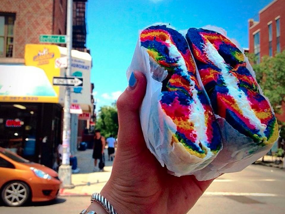 Rainbow Bagels The Outrageously Beautiful Food Trend Taking Over Brooklyn Her Beauty