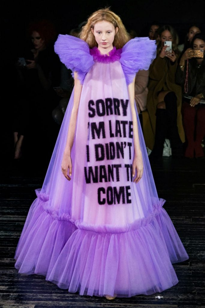Viktor & Rolf’s Hilarious Meme Dresses Are Our Feminist Heroes