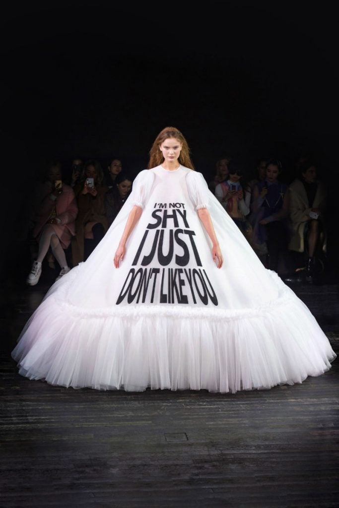 Viktor & Rolf’s Hilarious Meme Dresses Are Our Feminist Heroes