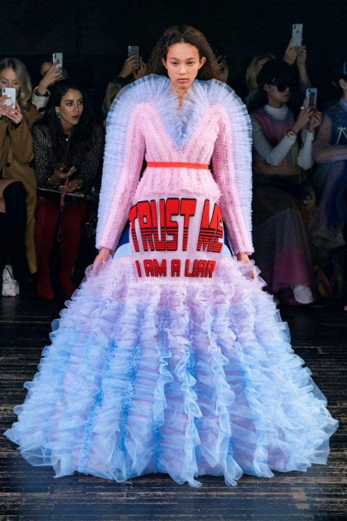 Viktor & Rolf’s Hilarious Meme Dresses Are Our Feminist Heroes