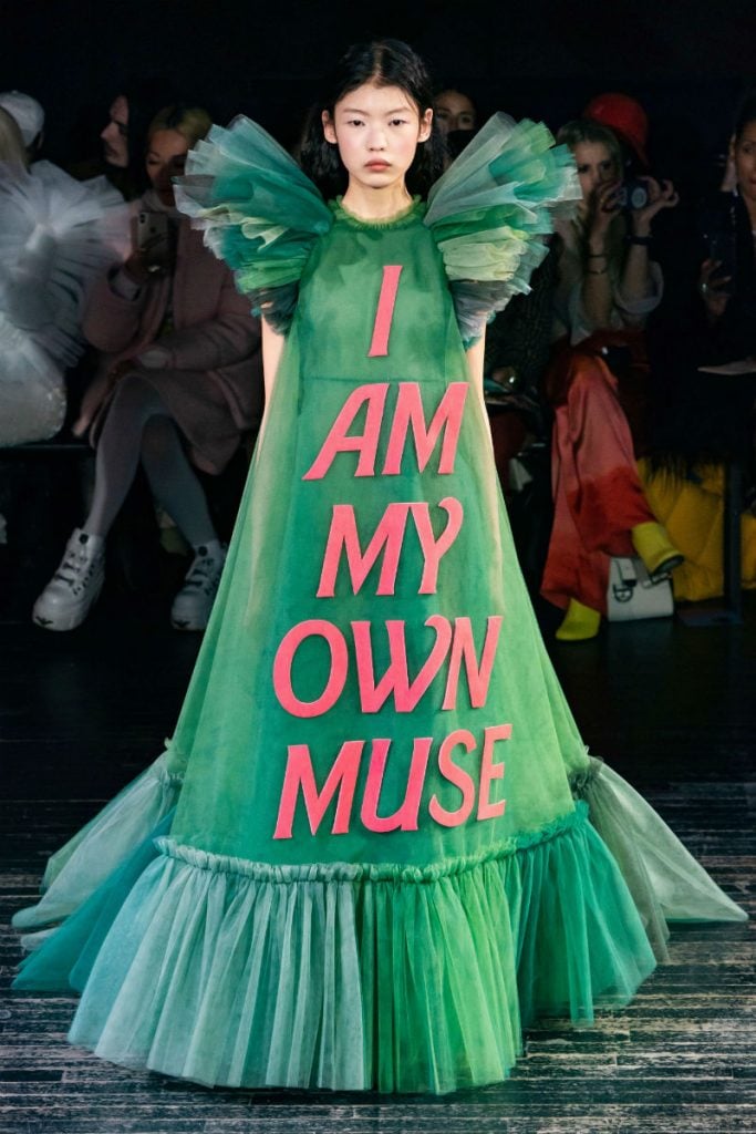 Viktor & Rolf’s Hilarious Meme Dresses Are Our Feminist Heroes