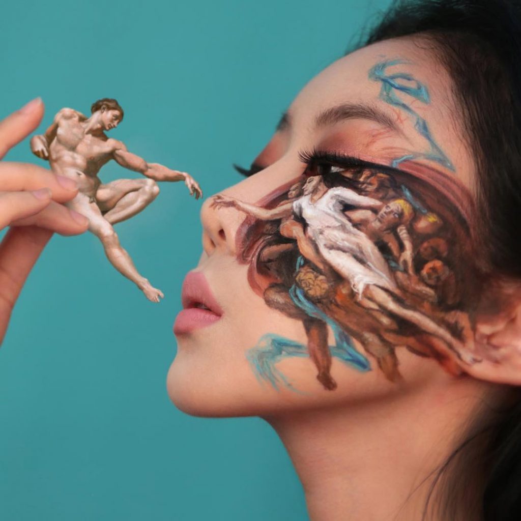 Artist Dain Yoon Dazzles With Trippy Optical Illusion Face Makeup