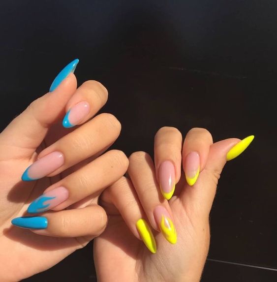 Blue and Yellow Nail Art To Inspire Your Next Manicure