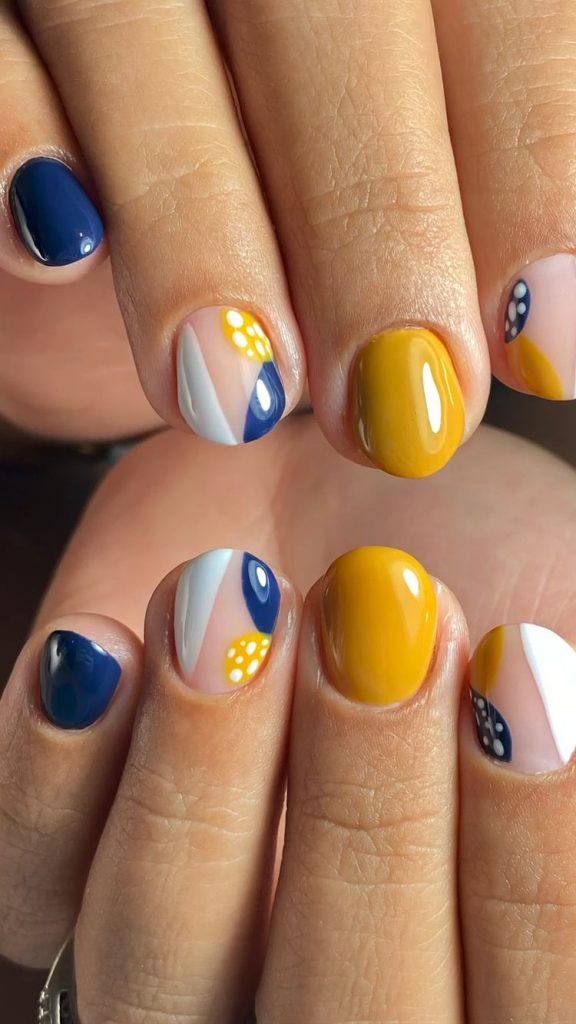 Blue and Yellow Nail Art To Inspire Your Next Manicure
