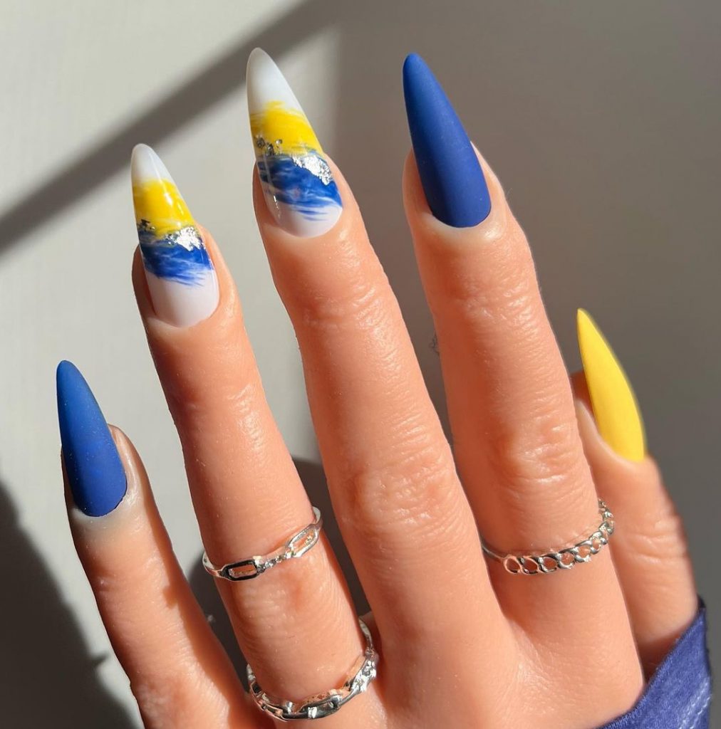 Blue and Yellow Nail Art To Inspire Your Next Manicure
