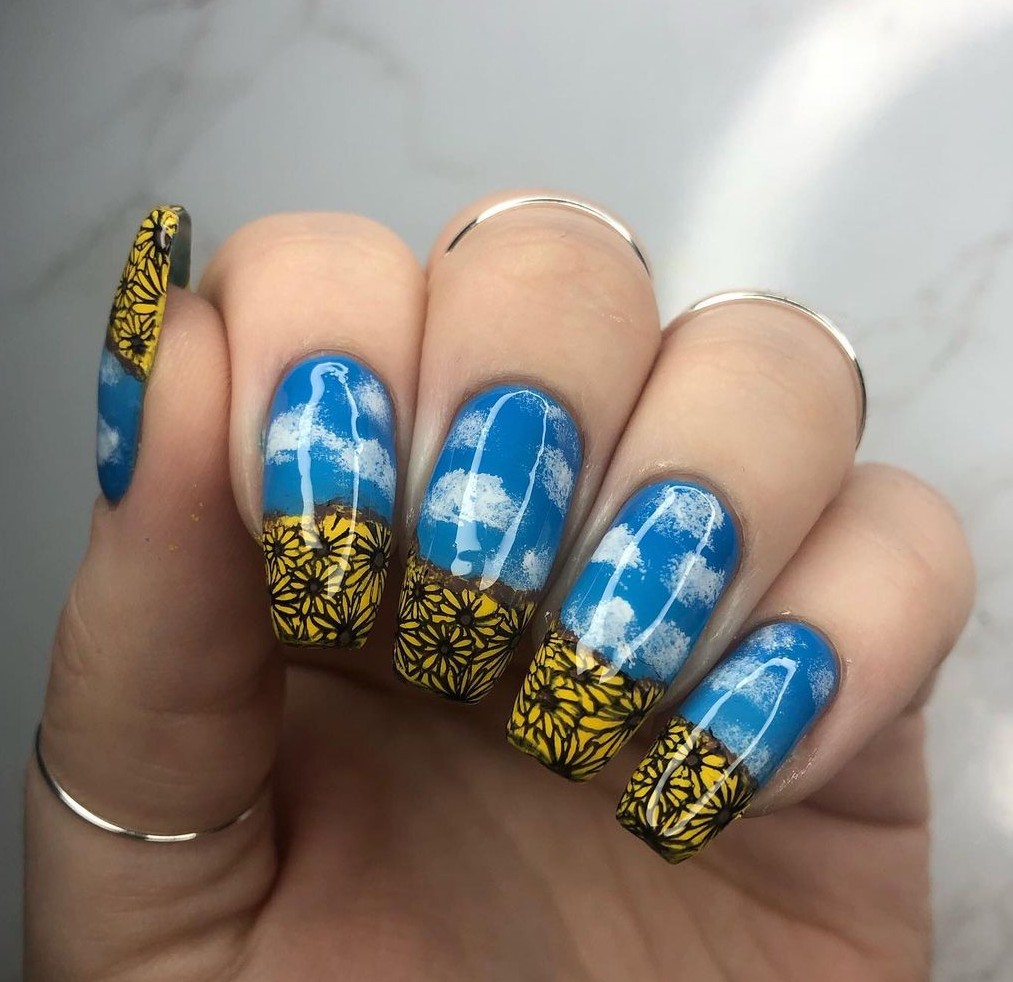 Blue and Yellow Nail Art To Inspire Your Next Manicure