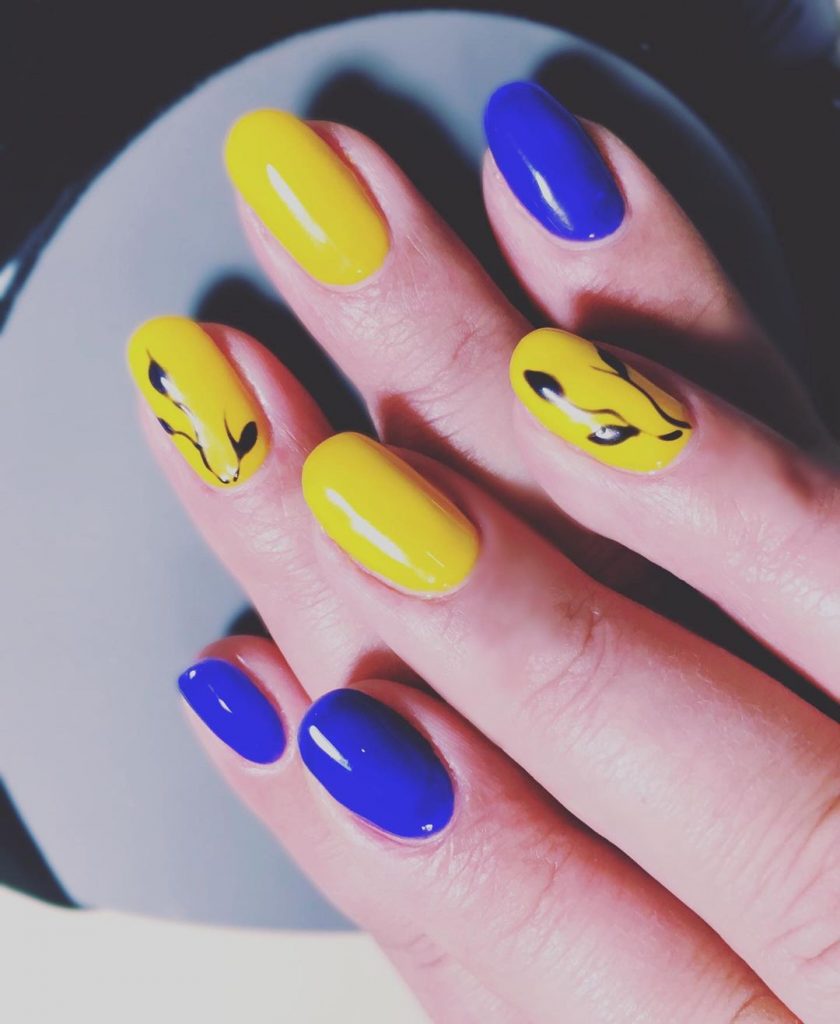 Blue and Yellow Nail Art To Inspire Your Next Manicure