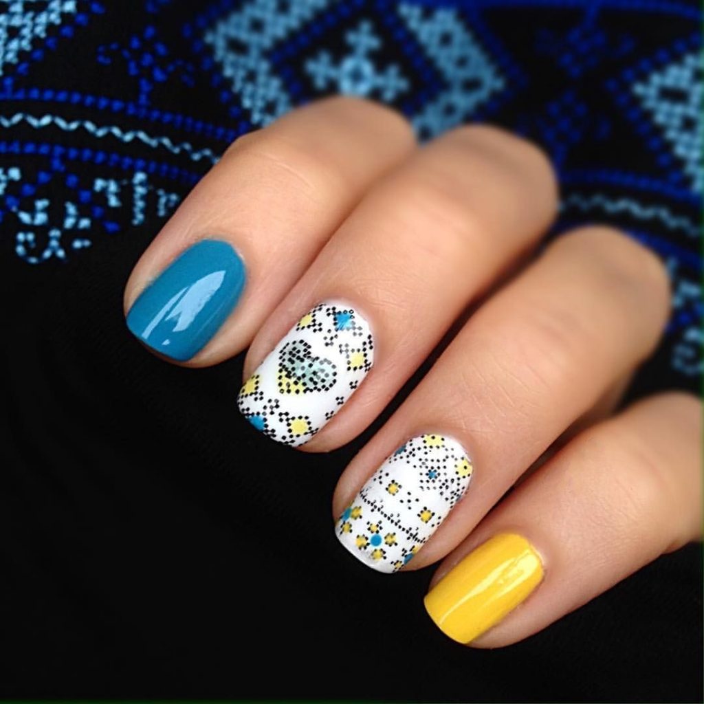 Blue and Yellow Nail Art To Inspire Your Next Manicure