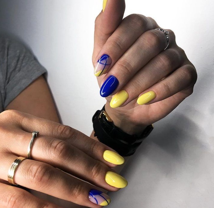 Blue and Yellow Nail Art To Inspire Your Next Manicure