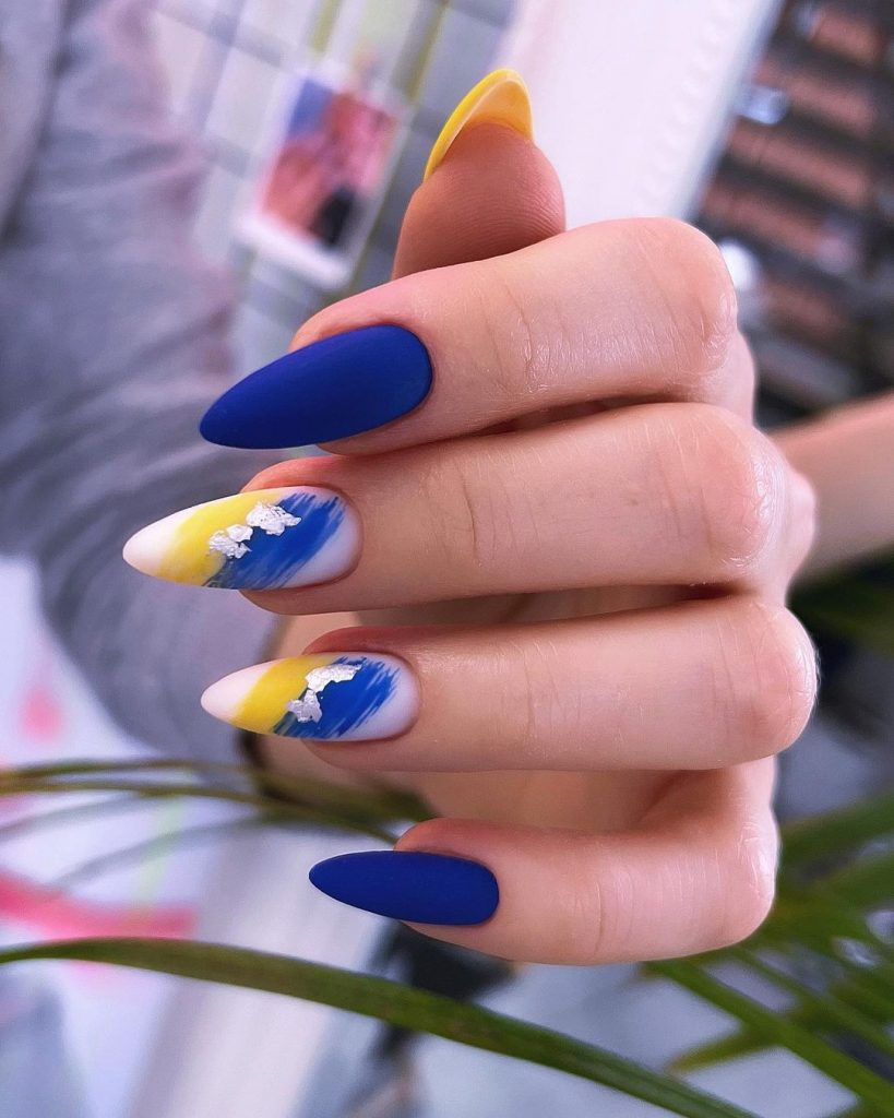 Blue and Yellow Nail Art To Inspire Your Next Manicure