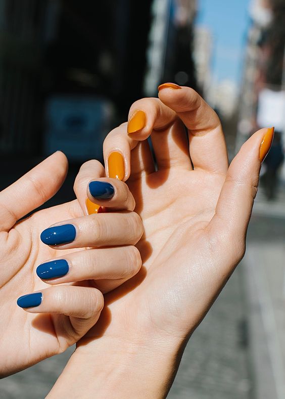 Blue and Yellow Nail Art To Inspire Your Next Manicure