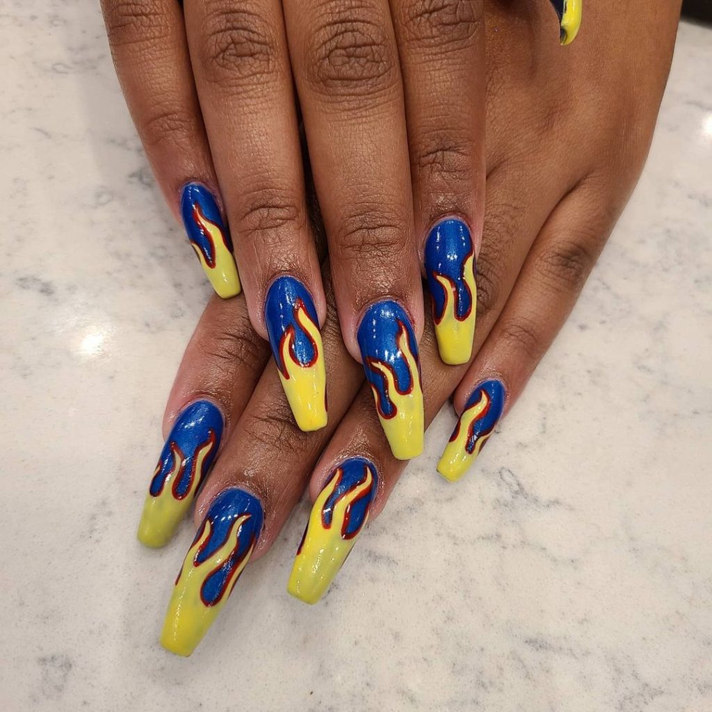 Blue and Yellow Nail Art To Inspire Your Next Manicure