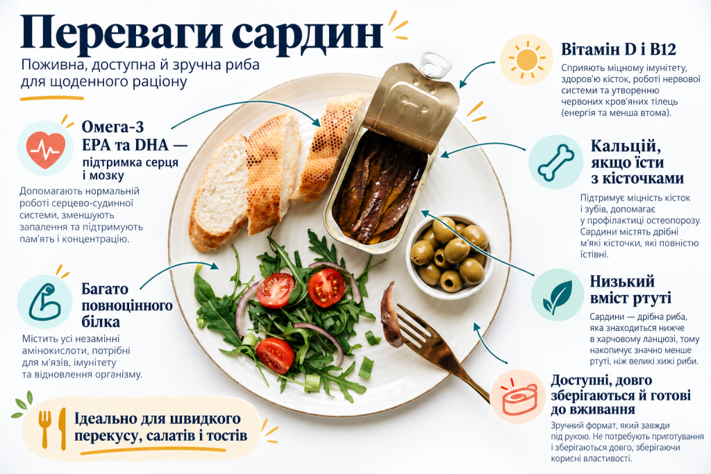 Сардини чи лосось: чому цю доступну рибу варто додати до свого раціону